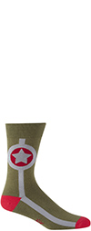 Men's Green Army Star Crew Socks