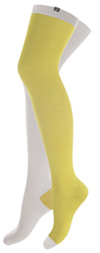 Minga Berlin Two Tone Socks - Two Face Yellow Cab Over the Knee Socks