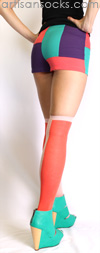 Minga Berlin Two Tone Socks - Two Face Cherrylips Over the Knee Socks