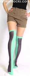 Minga Berlin Two Tone Socks - Two Face Poolboy Over the Knee Socks