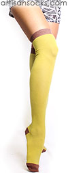 Minga Berlin Yellow Over the Knee Socks - The Colors Ginger OTK