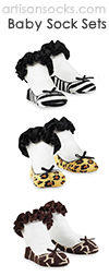 Mud Pie Baby Socks Set - Animal Print (3 pairs)