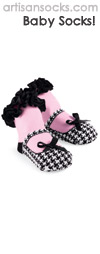 Mud Pie Baby Socks - Houndstooth Mary Jane Shoe Baby Socks