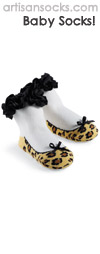 Cheetah Baby Sock with Bow and Ruffle