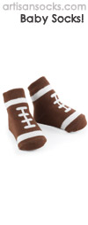 Mud Pie Baby  Socks -  Brown Football Baby Socks