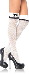 White Lace OTK School Girl Socks
