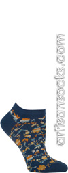 Cut Out Flowers Blue Ankle Socks