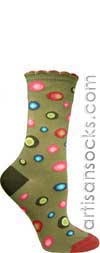 Ozone DOTS IN DOTS KHAKI Dotted Cotton Short Crew Socks