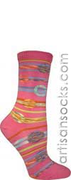 Ozone Outerspace Rose Geometric Print Cotton Crew  Socks