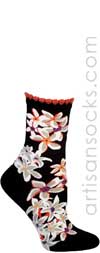 Tuberose and Jasmine Crew Socks - Black