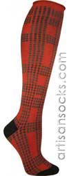 Ozone Buffalo Dots RED Cotton Knee High Knee Socks