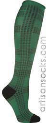 Ozone Buffalo Dots GREEN Cotton Knee High Knee Socks