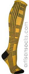 Ozone Buffalo Dots YELLOW Cotton Knee High Knee Socks