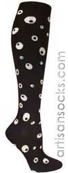 Ozone Definition Black and White Circles Geometric Cotton Knee High Knee Socks