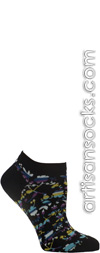 Cut Out Flowers Black Ankle Socks