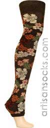 Ozone JAPAN BROWN FLOWER PRINT ARM  WARMER  (PETITE LEG WARMER)