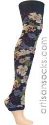 Ozone JAPAN BLUE FLOWER PRINT ARM WARMER (PETITE LEG WARMER)