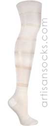 Ozone Sheer Stripe Over the Knee Socks - White