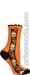 Ozone Nordic Stripe Orange with Flowers