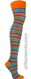 Ozone OTK Orange Pop Stripes Over the Knee Socks