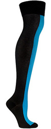 Ozone Neon Blue Racer Stripe Over the Knee Socks - OTK