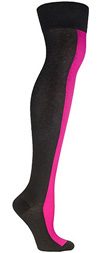 Ozone Neon Pink Racer Stripe Over the Knee Socks - OTK