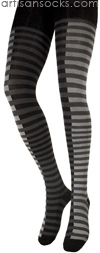 Ozone Illusion Stripes- Striped Black Tights