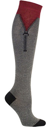 Ozone Graphic Zipper Angora Heather Grey Knee High Socks