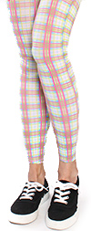 Pink and White Pastel Plaid Leggings