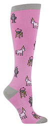 Cupcake, Unicorn & Robot Pink Knee Highs