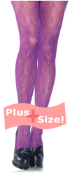 Plus Size Purple Chandelier Lace Tights
