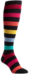Plus Size Sherbet Stripe Dark Rainbow Knee High Socks