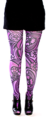 Purple Floral Art Nouveau Tights