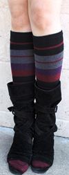 RocknSocks Morgan le Fay Striped Cotton Knee High Women's Socks