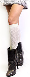 Antique White Knee High Socks - RocknSocks Jagger Socks