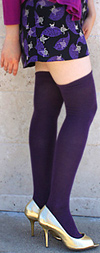 RocknSocks Purple Solid Color Over the Knee Socks - OTK
