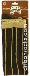 RocknSocks Slick Coffee Vertical Striped Over the Knee Socks (OTK)