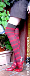 RocknSocks Pele Cotton Striped Hosiery, Over the Knee Socks (OTK)