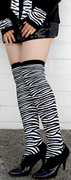 RocknSocks Zebra Print Over the Knee Socks - OTK