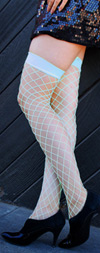 Sexy Fence Net Fishnet Thigh Highs Light Blue