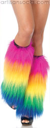 Furry Rainbow Leg Warmers