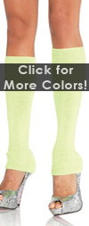Ribbed Leg Warmers in Neon Colors Neon Green