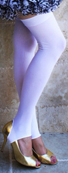 Sexy Stirrup Thigh High Stockings White