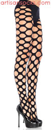 Black Microfiber Cut Out Polka Dot Tights