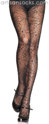 Sexy Stockings Black Lace Spiderweb Tights Black