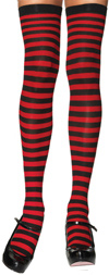 Sexy Striped Thigh High Stockings Black / Red