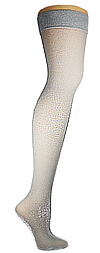 Sparkly Glitter Thigh High Stockings- in Many Colors! Black / Silver