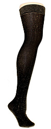 Sparkly Glitter Thigh High Stockings- in Many Colors! Black / Gold