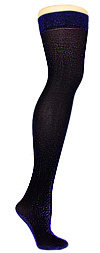 Sparkly Glitter Thigh High Stockings- in Many Colors! Black / Royal Blue