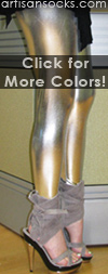 Women's Shiny Lame Leggings in Gold and Silver